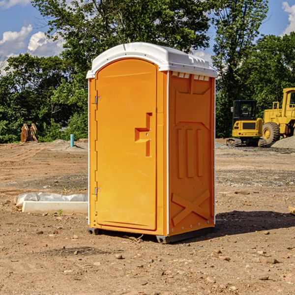 how often are the porta potties cleaned and serviced during a rental period in Rudd